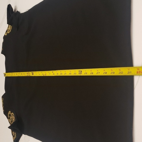 VERO Moda Black Dress Mini Gold Beading on shoulders Women's Small - Picture 10 of 10